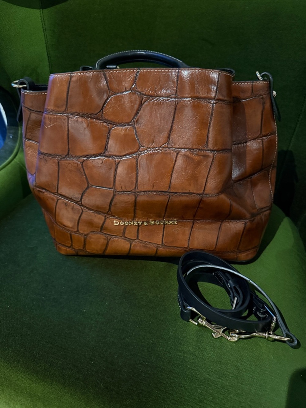 Dooney & Bourke Denison Large Barlow Croc-Embossed Bag - Picture 9 of 10